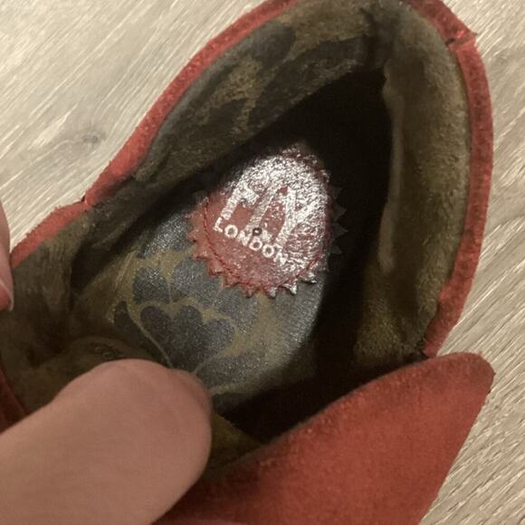 Fly London Womens Yip Boot US 7 7.5 EU 38 Red Suede Comfort Gorpcore Grunge Zip - Picture 4 of 9